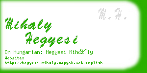 mihaly hegyesi business card